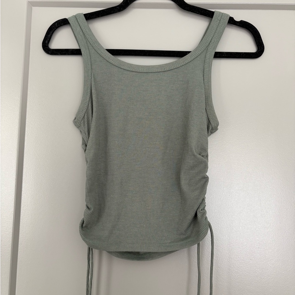 Sage Green Sleeveless Ribbed Top